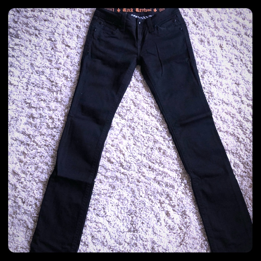 Rock Revival Black Straight leg Jean Sz 28